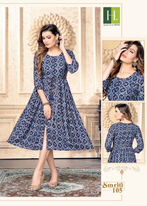 Hirwa Smriti Heavy Muslin Print Ghera Kurti Collection 